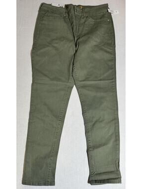 Seven7 Tummyless High Rise Skinny Green Jeans Slimming Womens Size 14 NEW! NWT